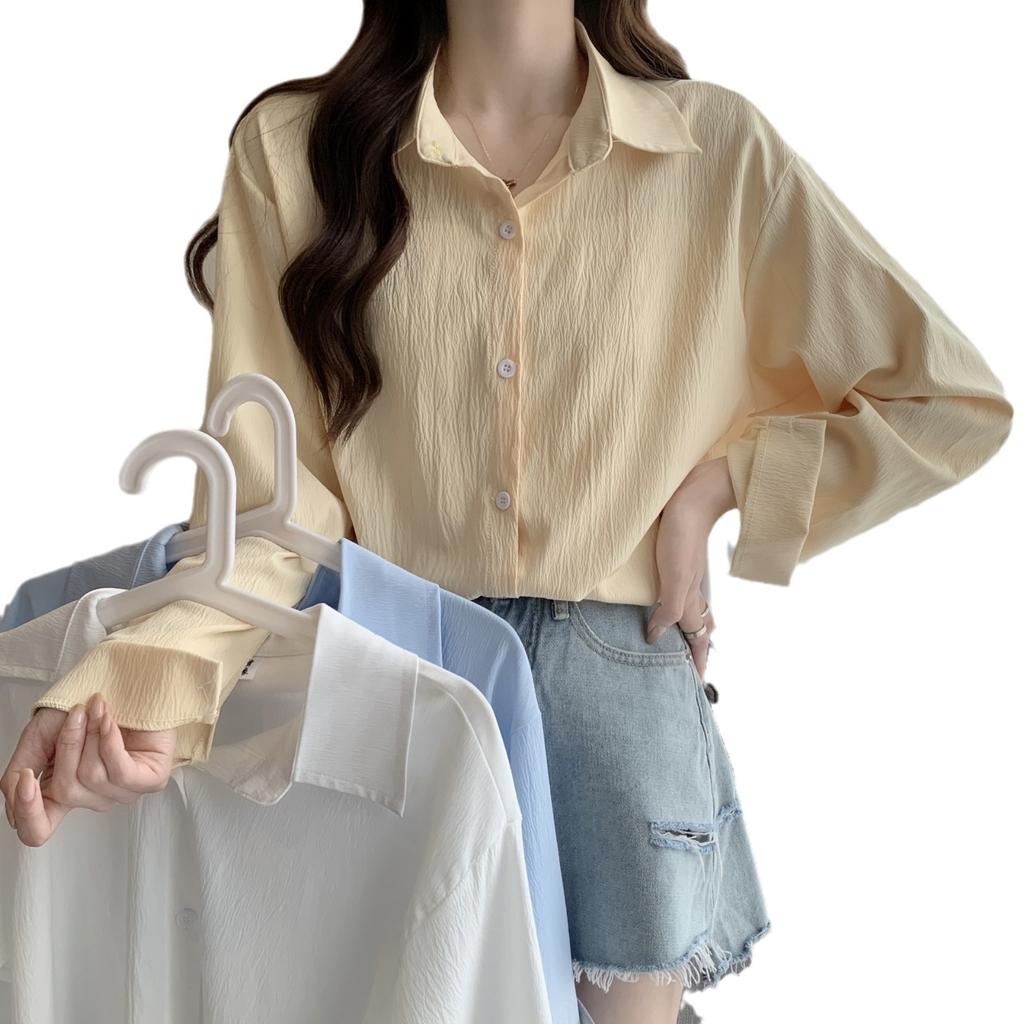 Dam Höst Tunn Designkänsla Nisch Casual Lös Ytter Skjorta