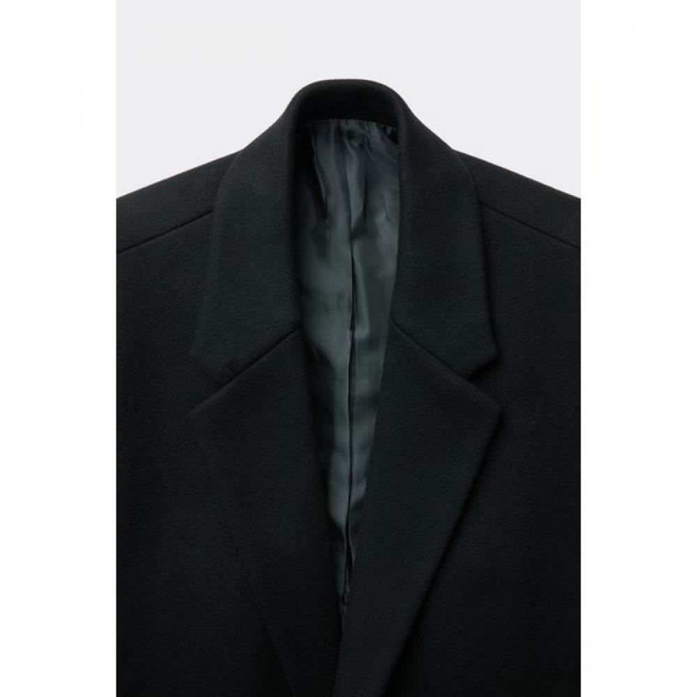 Customellow Oversized Fit Notched Lapel Coat Black Cwcaw25713bkx