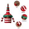 1Set Knitted Clothing Sweet Bottle Decoration Ambience Decoration Acrylic Christmas Red Striped Pattern Champagne Protector
