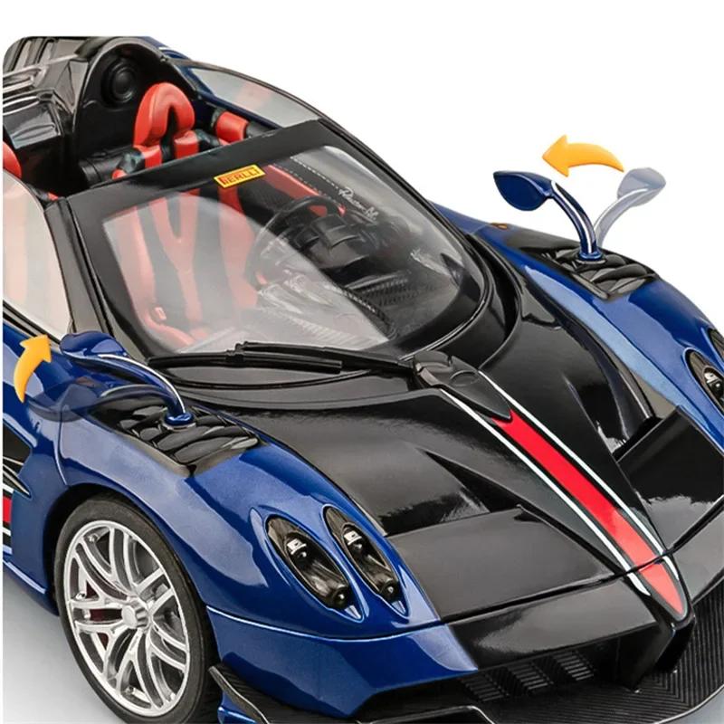 1/18 Pagani Huayra BC Alloy Sports Model Diecast Metal Racing Car Vehicles Model Collection Sound Light Simulation Kids Toy Gift