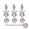New Copper Charm Beads Expression Changes Robot Rabbit Beads For Bracelet Pendant Diy Fine Women Girls Jewelry Gift