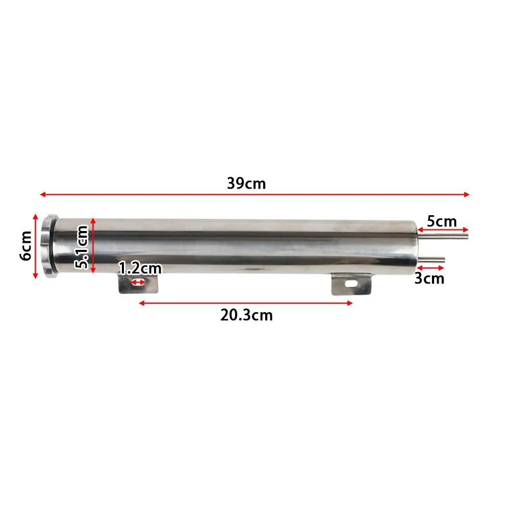 2''x13” / 3''x10” Radiator Coolant Overflow Puke Tank Universal Polished Stainless Steel Radiator Coolant Overflow Tank