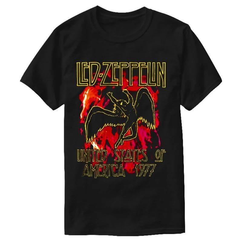 

Led Zeppelion Punk Style Ins Fashion Short Sleeve Men T-shirt Vintage Rock Style High-quality Luxury Brand Selling Popular S