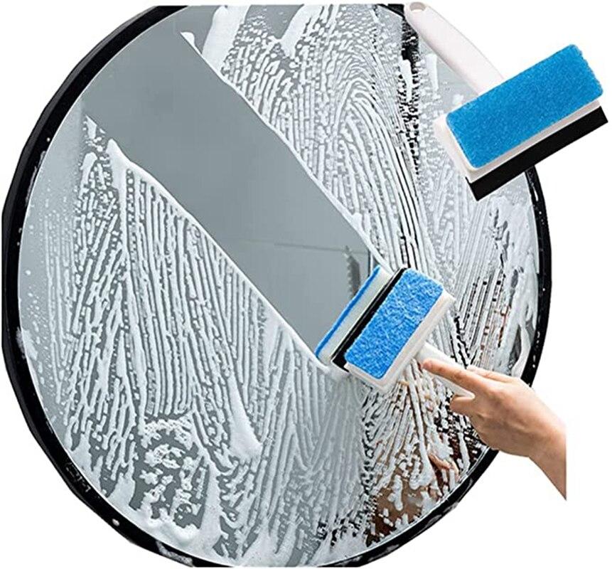 Mirror Wiper Scraper Dual Purpose Glass Cleaning Brush Household Bathroom Tile Can Be Hung with Handle Window Cleaning Brush
