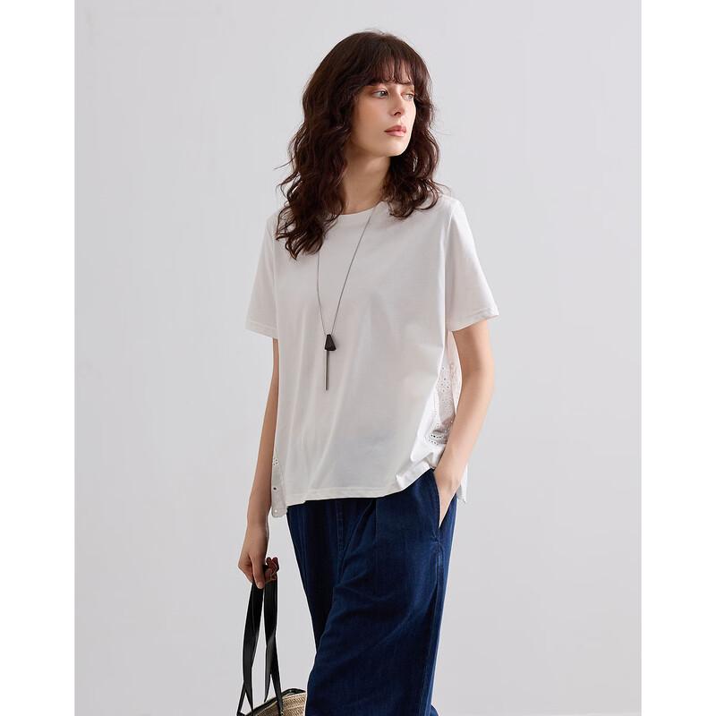 De Mana Women's Cooling Tech Embroidered Round Neck T-Shirt