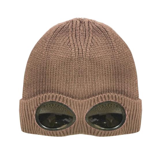 

В язана шапка однотонна тепла в язана шапка з декором у вигляді окулярів еластична вітрозахисна зимова шапка для вулиці подорожей їзди на велосипеді щоденного носіння