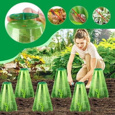 Seedling Plant Cover Snail Protection Mini Greenhouse Reusable Adjustable Breathable Plastic  Growth Box Gardening Supplies