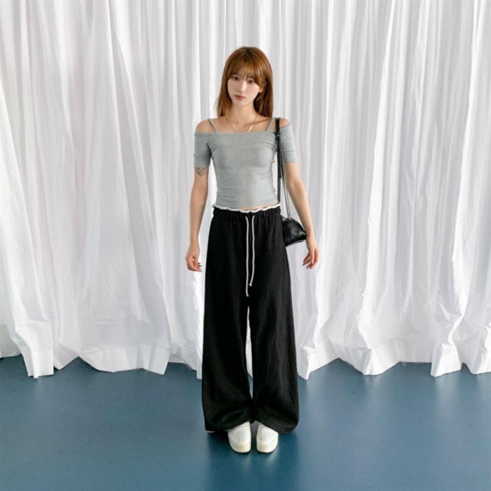 New ArrivalS Open Run Women S caSual CoTTon Blend Track Shirring Wide Training T