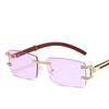 Rimless Diamond Square Sunglasses Women For Men Female Luxury Brand Designer Sun Glasses Vintage Small Frame Punk Shades Uv400