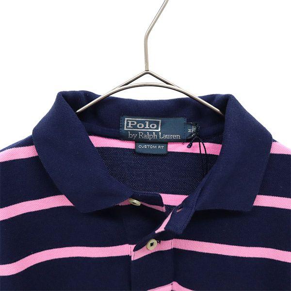 unused Polo by Ralph Lauren border Short sleeve Polo shirt M Fawn Men's Used