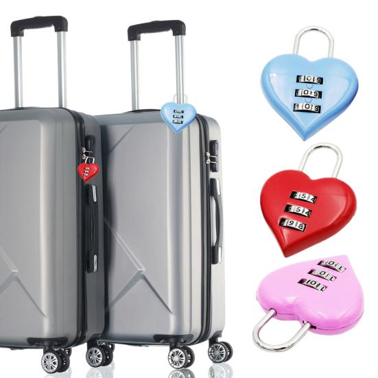 Heart Padlock Code 3 Numbers Password Combination Heart Shape Safety Love Zinc Alloy Luggage Box Lock Household Accessories