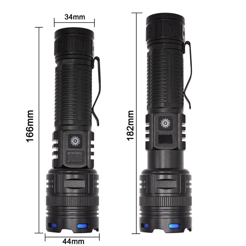 Powerful Spotlight Long Range LED Flashlight Type-C Charging Output Zoom Aluminum Alloy LED Torch For Camping hunting Lamp