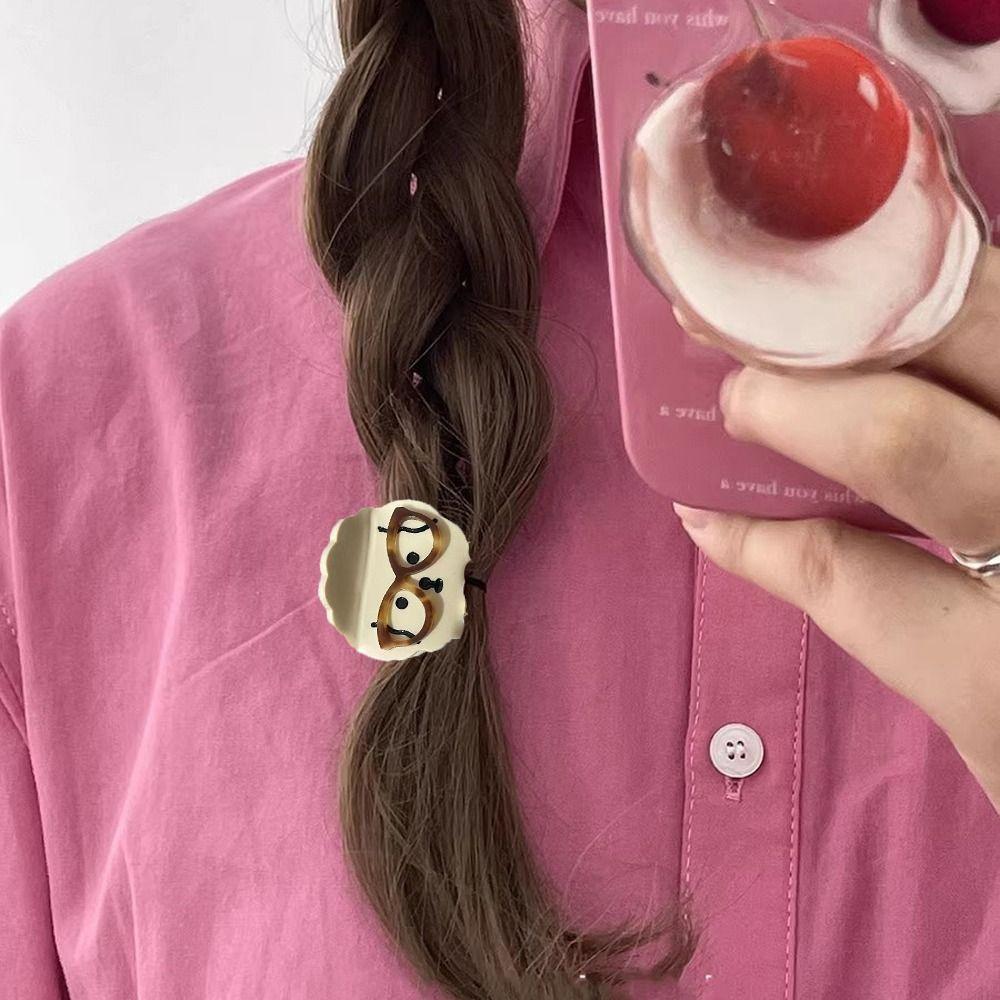 

Patchwork Acetate Dog Hair Claw With Eyeglass Animal Hair Clip Creative Sheep Shark Clip Party