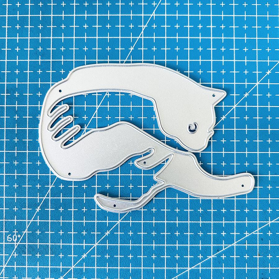 Cartoon Cat Metal Cutting Dies Scrapbook Paper Decoration Template Embossing DIY Paper Card Craft