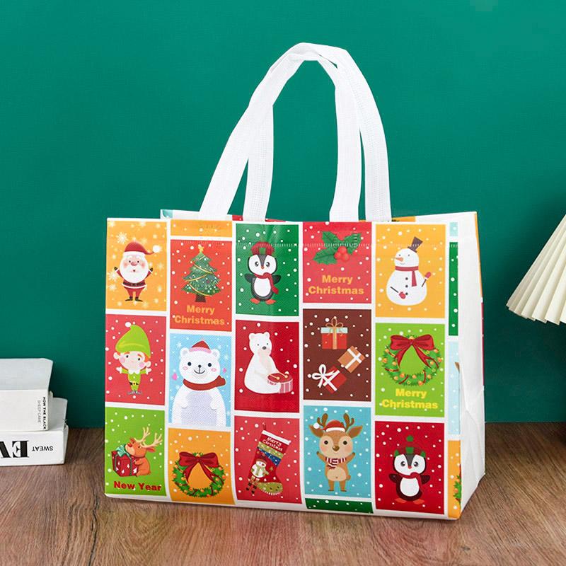 1pc Merry Christmas Gifts Bags Santa Elk Non-woven Candy Gift Packaging Tote Bag Xmas New Year Party Decor Noel Shopping Pouch