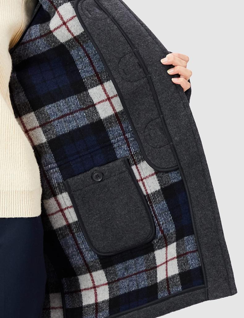 London Tradition Official Long Duffle Size Mid M British-Made Coat, Rina, Women's, 170, Grey,