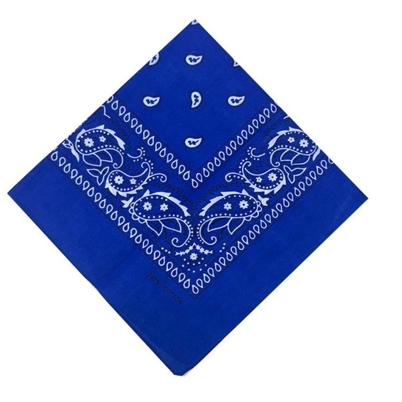 

Hip Hop Scarves Bandanas Multi-Purpose Head Wrap Necktie Face Cover Cotton Scarves Handkerchief Party Supply for Women синій