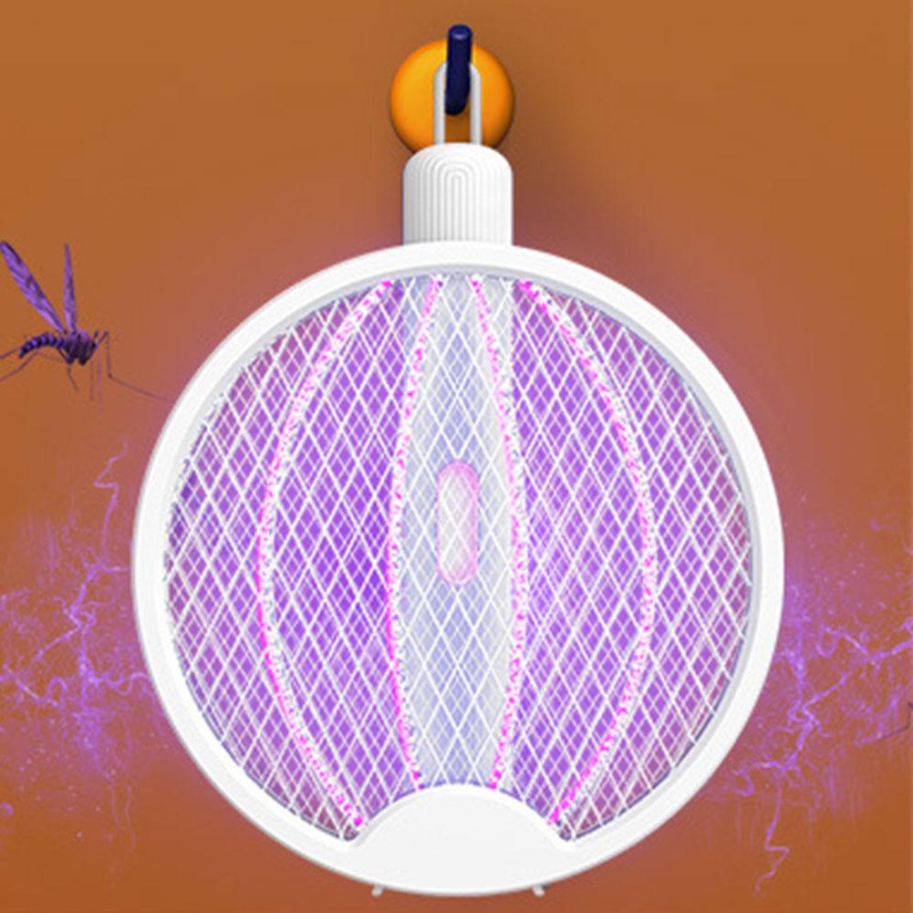 Foldable Electric Fly Swatter Rechargeable Mosquito Swatter Safe Fly Killer and Mosquito Trap Lamp for Home Indoor Outdoor