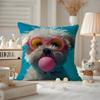Vibrant Animal Bubble Fashion Tiger Cushion Cover Antidustmite Pillowcase Invisible Zipper Silky Short Plush Sofa Cushion Cover