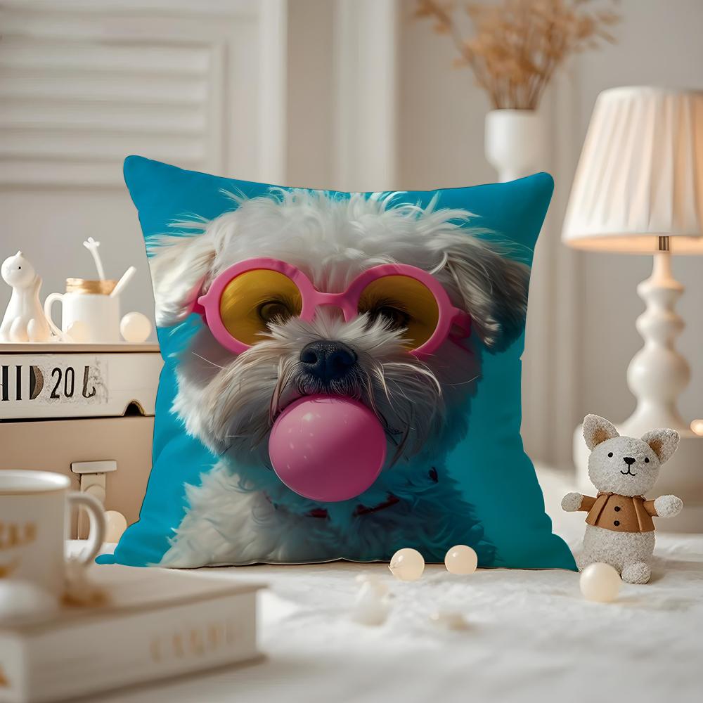 Vibrant Animal Bubble Fashion Tiger Cushion Cover Antidustmite Pillowcase Invisible Zipper Silky Short Plush Sofa Cushion Cover
