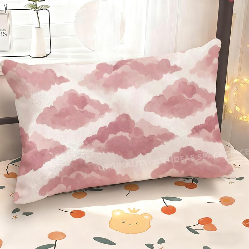 Pink Clouds Patterned Pillowcase Suitable For Sofa Bedroom Car Pillow Cover Cushion Rectangular Back Cushion