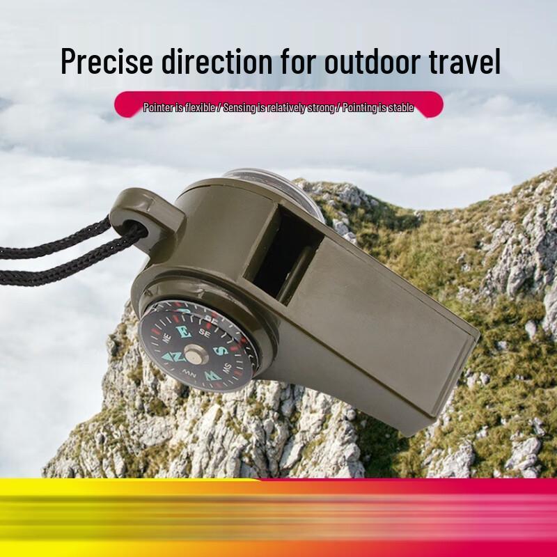Outdoor 3-in-1 Survival Whistle with Compass and Thermometer