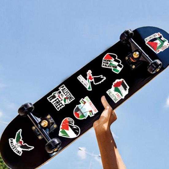 50Pcs Free Palestine Stickers Cool Waterproof Vinyl Decal for Adults Teens Kids Cartoon Graffiti Sticker for Water Bottle Bike Guitar