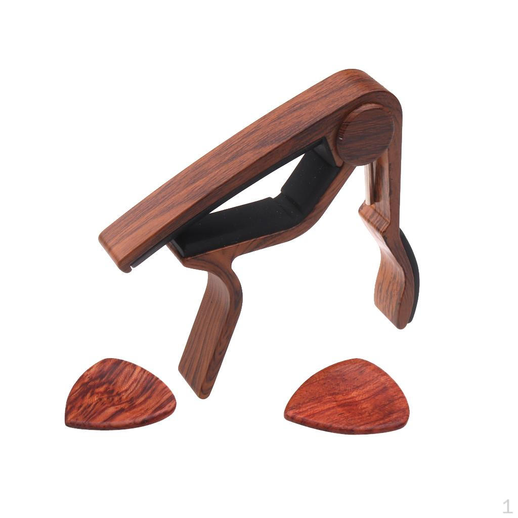 Guitar Capo Key Clamp with 2pcs Picks Plectrums Set