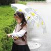 Nanqiao Smiling Sunflower Kids Clear Semi-Automatic Umbrella
