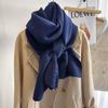 Pleated Scarf Women Autumn Winter Long Solid Color Shawl