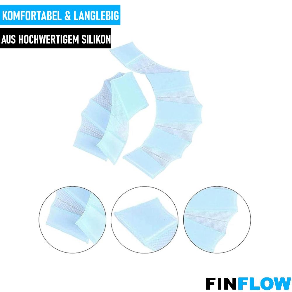 FINFLOW Schwimmhandschuhe Schwimmhäute Schwimmflossen Handschuhe Silikon Paddel