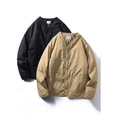 Japanese-Style Retro Collarless Cotton Jacket Men's Winter Diamond Lattice Cotton Coat Jacket Export Men's Outdoor Sports Two Cotton Outwear