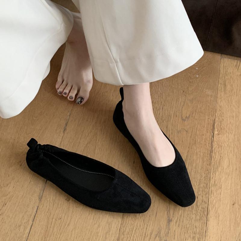 

Мода Bailamos 2025 Осень Женские Туфли на Плоской Подошве Мягкий Плоский Каблук Одинарные Туфли Мода Круглый Носок Мелкие Слипоны Лодочки Mujer 39 чёрный