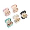 Ring Portable Small Jewelry Storage Box for Women Travel Simple Leather Ring Earrings Storage Box Organizer Display Gift Bag