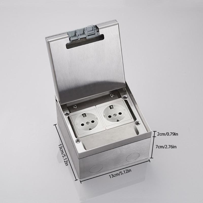 Waterproof Stainless Steels Marble Floor Socket Box Embedded Flat Thin Floor Plug Socket Flat Floor Concealed Socket