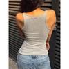 Women Scuplted Square Neck Tank Top