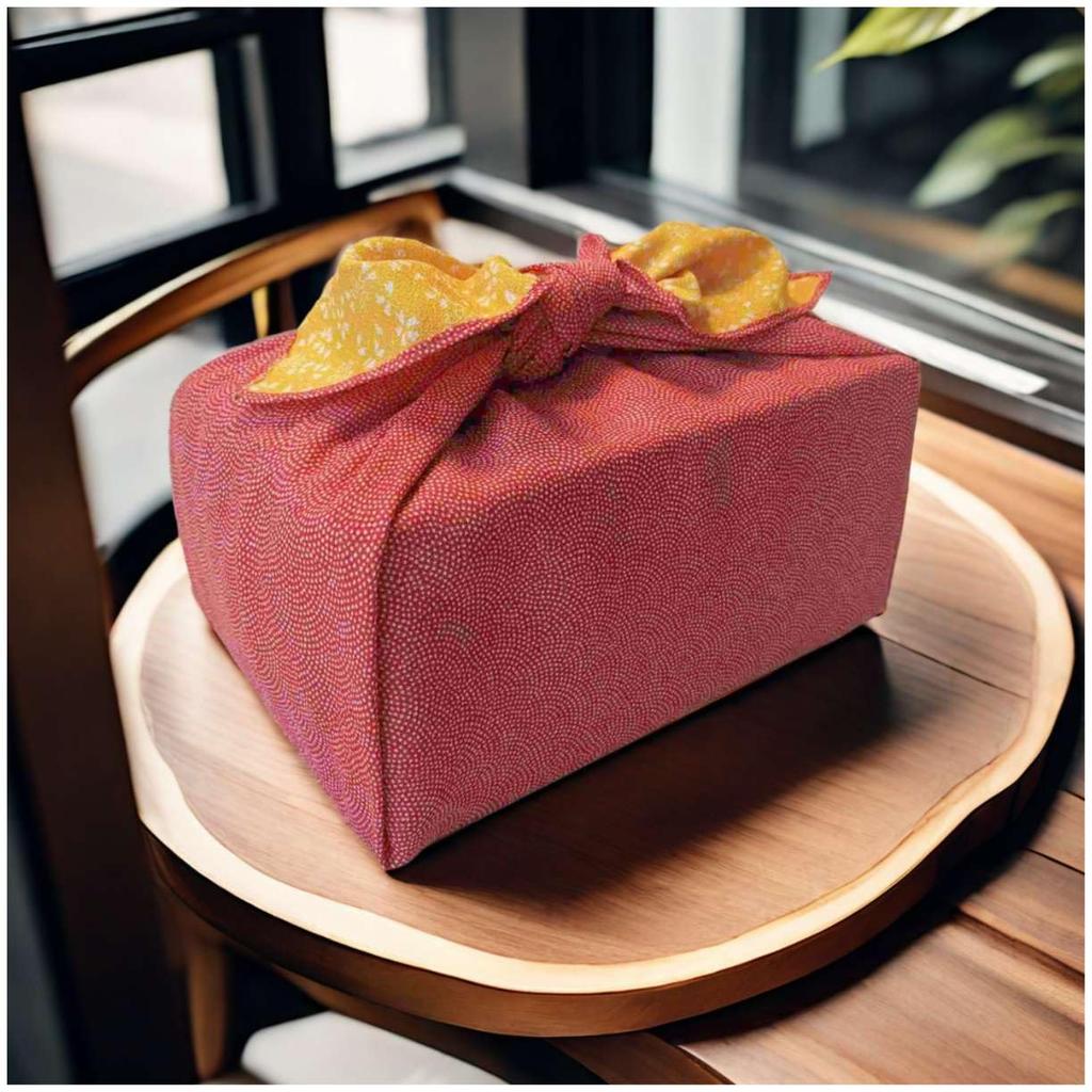 SAWABIYA Wendbares Furoshiki-Tuch mit Haifischdruck und Kirschblüten-Chirimen 70cm Perfekt zum Einwickeln von Mittagessen, Geschenken, Flaschen, Kimono-Übung und