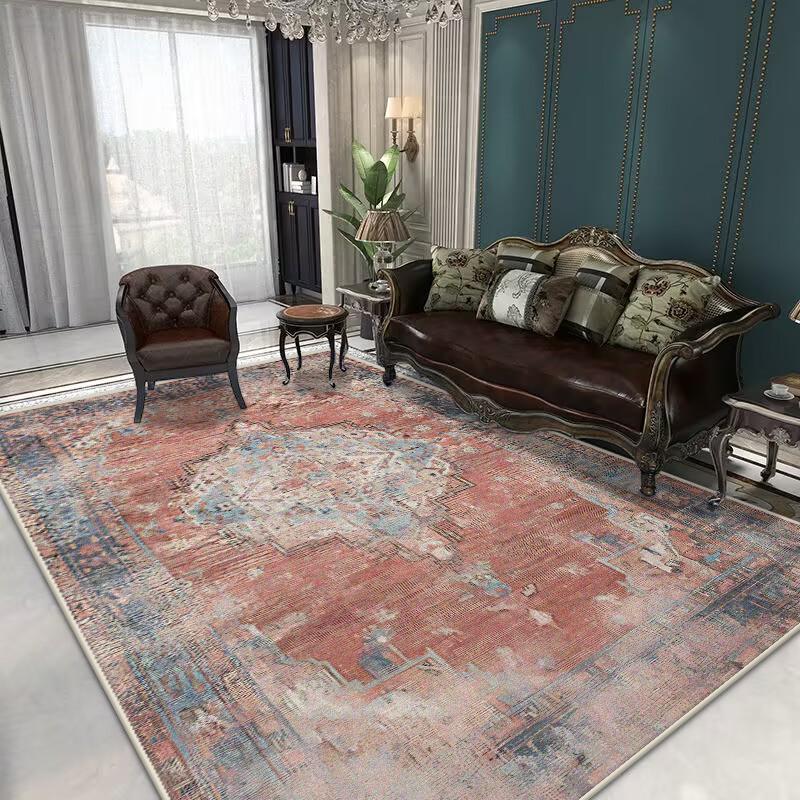 Covoare Retro Stil Persan pentru Living Mărime Mare Antiderapant Covoraș pentru Ușa de la Intrare Curățare Ușoară Decorare Casă Covor Moale pentru Sală de Mese