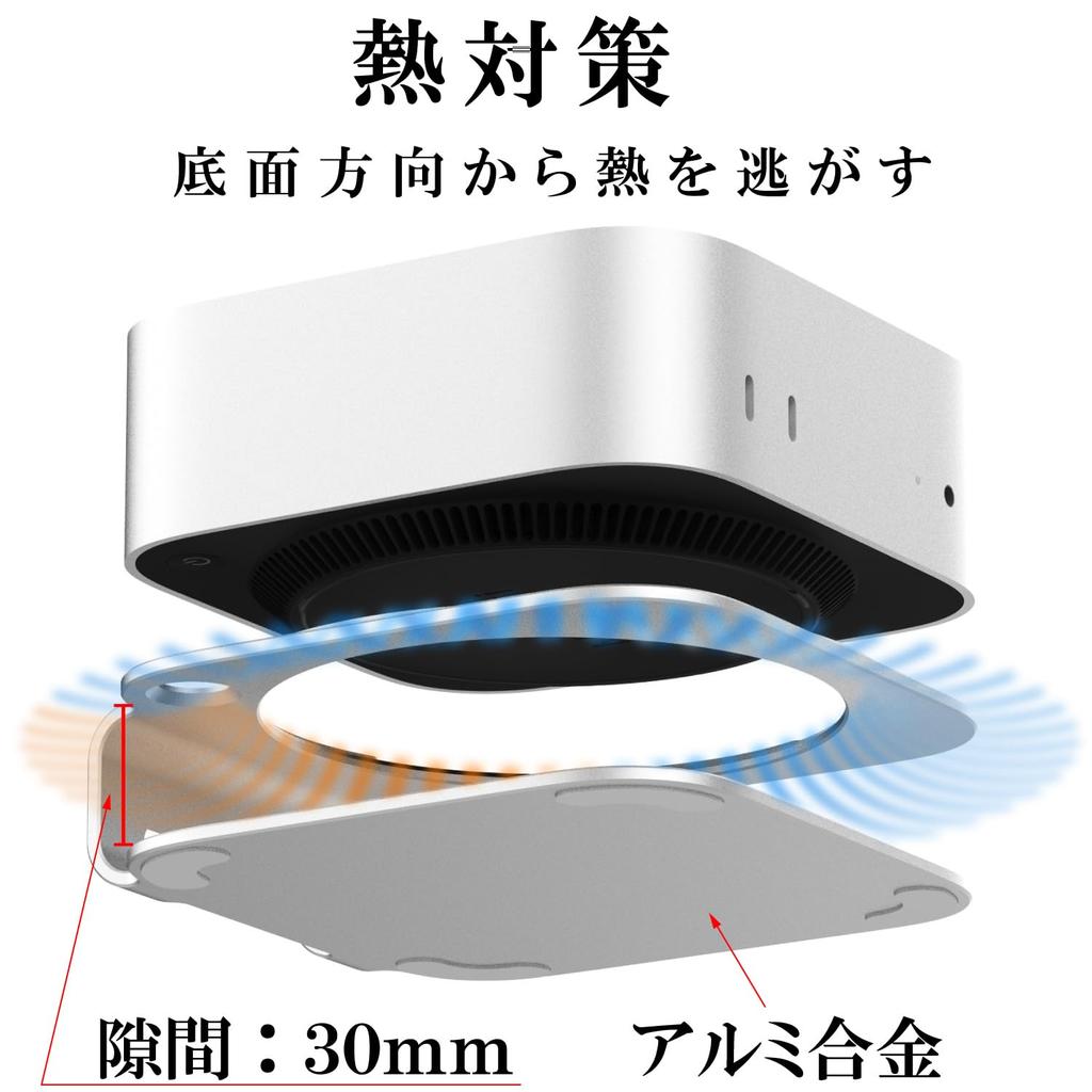 Atlas Mac mini M4 Stand Power Button Heat Dissipation Design Aluminum Alloy with Silicone Pad Lightweight 186g Mac mini Stand Co., Ltd. (Model Number