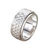 99 Sterling Silver Woven Men's Rotating Index Ring - Large Size, Ethnic Style, Personalized Trendy Design