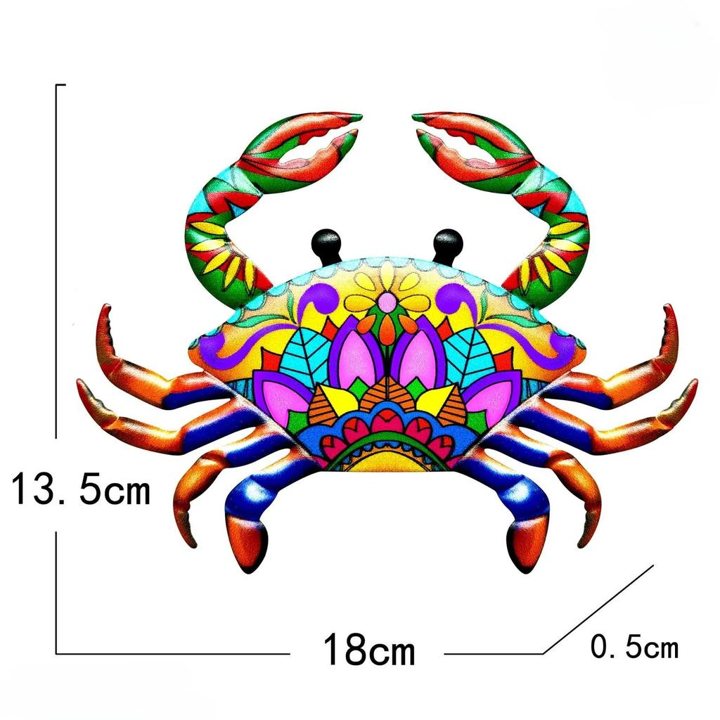 Crafts Iron Art Artwork Statue Sculpture Metal Crab Wall Art Hanging Ornament Garden Decoration  Home Decoration Indoor Outdoor