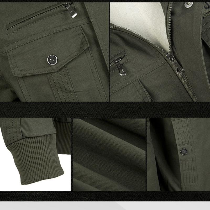 Frühlings- und Herbst-Herrenjacken aus reiner Baumwolle, dünne Militärjacken in großen Größen