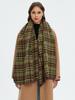 Moda Retro Inverno Mulheres Homens Cachecol de Tricô Lenço de Cabeça Casual Preppy Xadrez Verde Vermelho Lenço Feminino Xale Envolvente Unissex Natal Novo