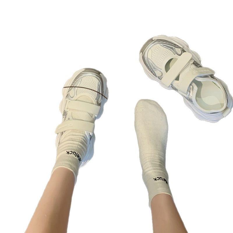 Super good-looking sports dad shoes versatile bag head summer new breathable hollow mesh platform sandals women