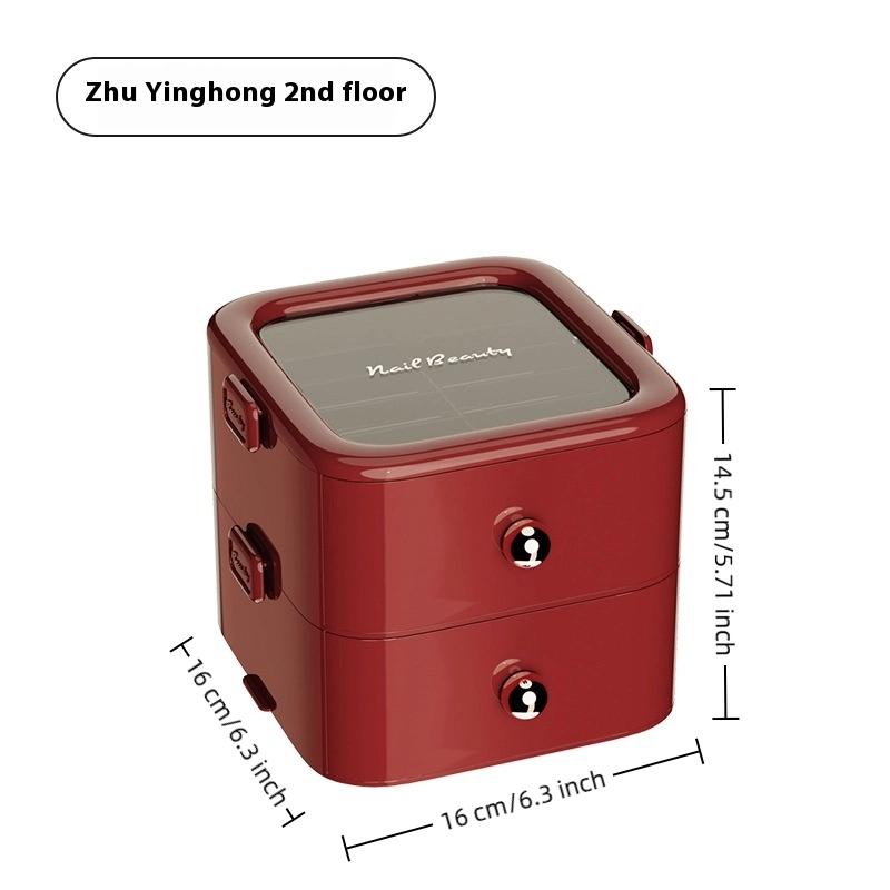 1/2/3Layer Drawer Type Press On Nail Storage Box Large Capacity Nail Storage Organizer Desktop Storage Box Cosmetic Storage Case