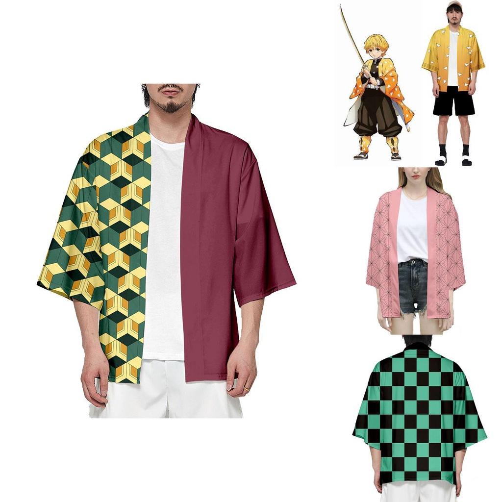 Exquisite Anime Demon Slayer Kimetsu No Yaiba Kamado Nezuko Cosplay Loose Haori Coat Tops For Halloween