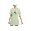 Sportswear Cartoon Pattern A-Line Comfortable Short Sleeve Dress Women Dresses Light-Green DM7911-316