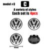 For VOLKSWAGEN 4pcs 55mm 65mm Car Wheel Center Cap Hubs Covers Huncaps Accessory For Volkswagen VW GTI Golf Jetta Polo Beetle CC zqs054