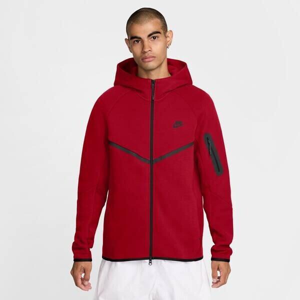 

Толстовка Nike Tech Full-Zip Windrunner Hoodie (HV0949) спортивный красный/черный S