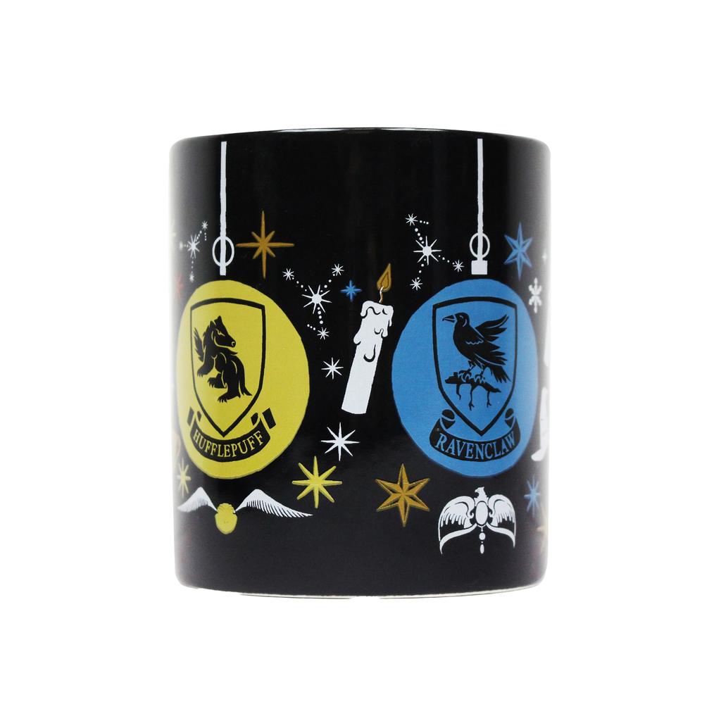 HARRY POTTER Hogwarts Crest And Four Houses Bauble Christmas 400ml Mug